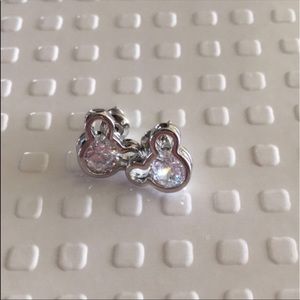 Silver Mickey Mouse stud earrings